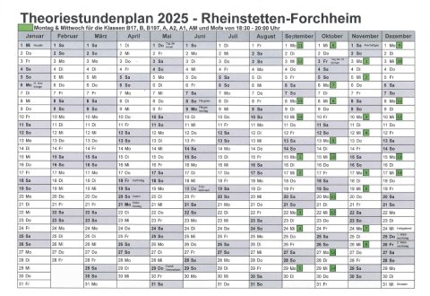 Fahrschule Frank Dopf - Theoriestundenplan Rheinstetten-Forchheim